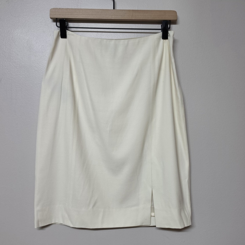 Ralph Lauren Black Label Ivory Silk Blend Pencil Skirt Women's Size 6‎ Lined